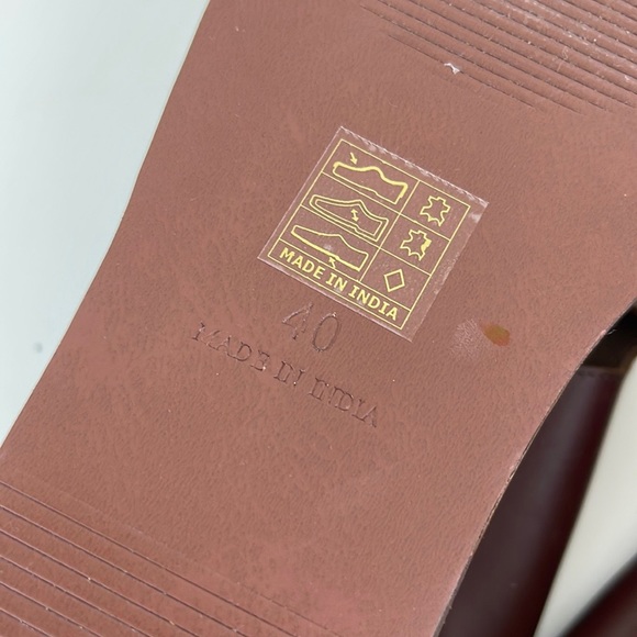 Anthropologie Buckle Platform Wedge Sandal Slingback Size EU 40 Brown - Picture 8 of 9